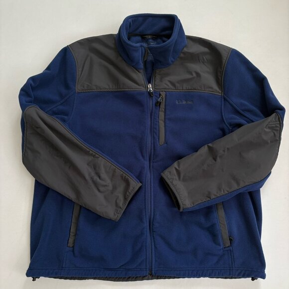 L.L. Bean Men’s XXL Fleece Polartec Jacket Blue Gray & Full Zip Warm Soft Cozy - Picture 9 of 10
